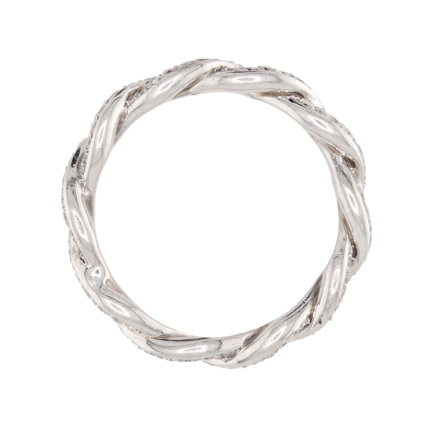 Estate Platinum Diamond Braided Band