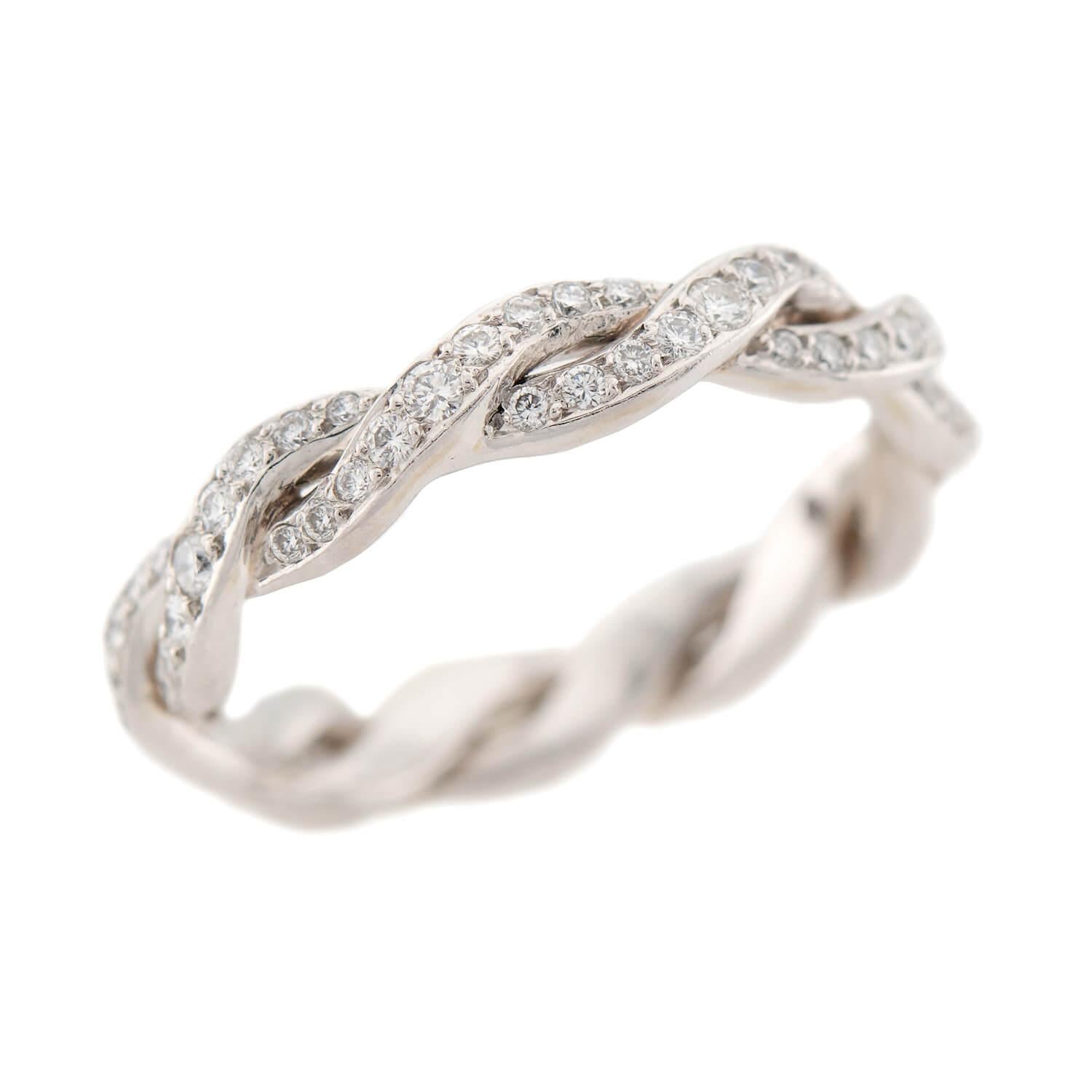 Estate Platinum Diamond Braided Band