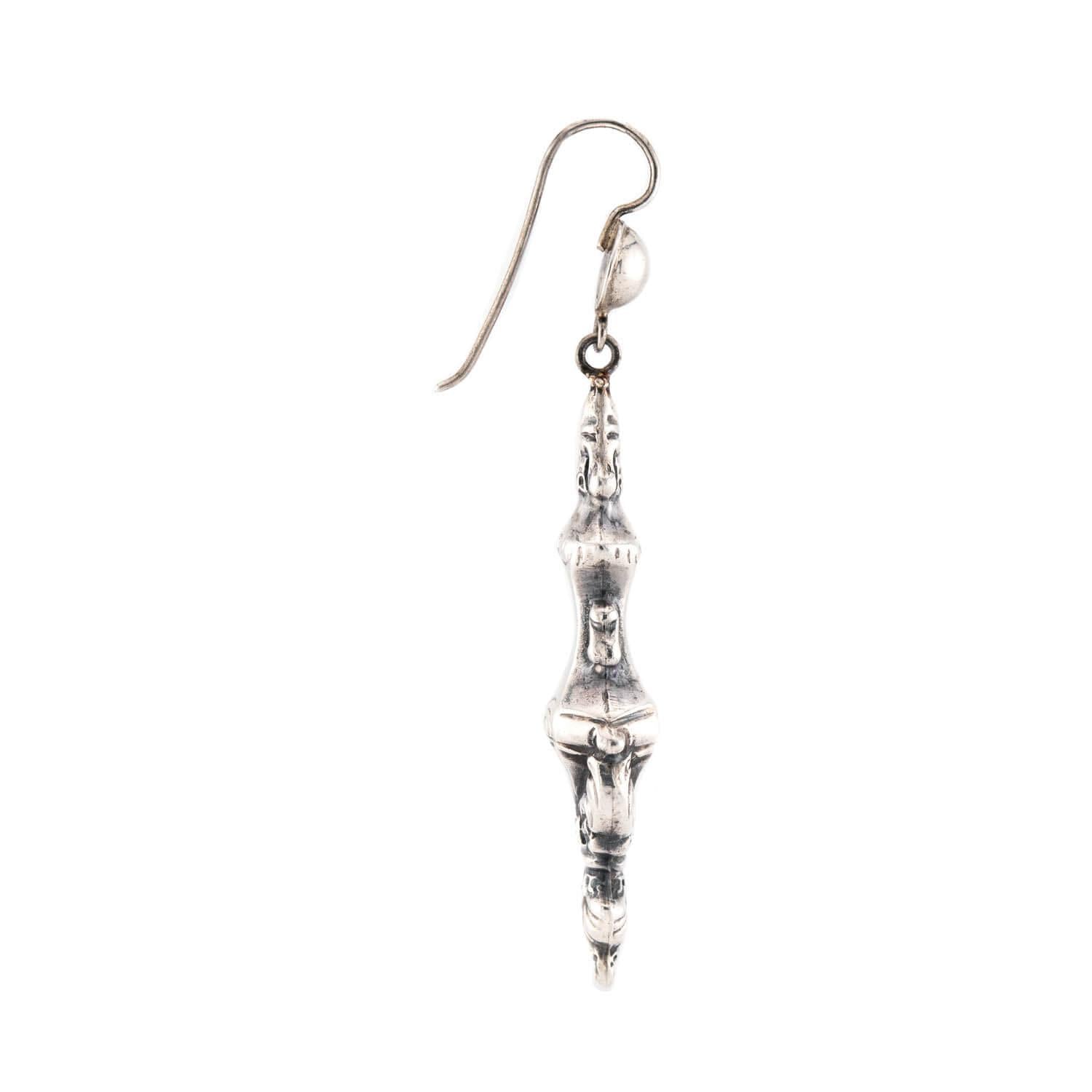 Victorian Sterling Silver Repousse Urn Earrings