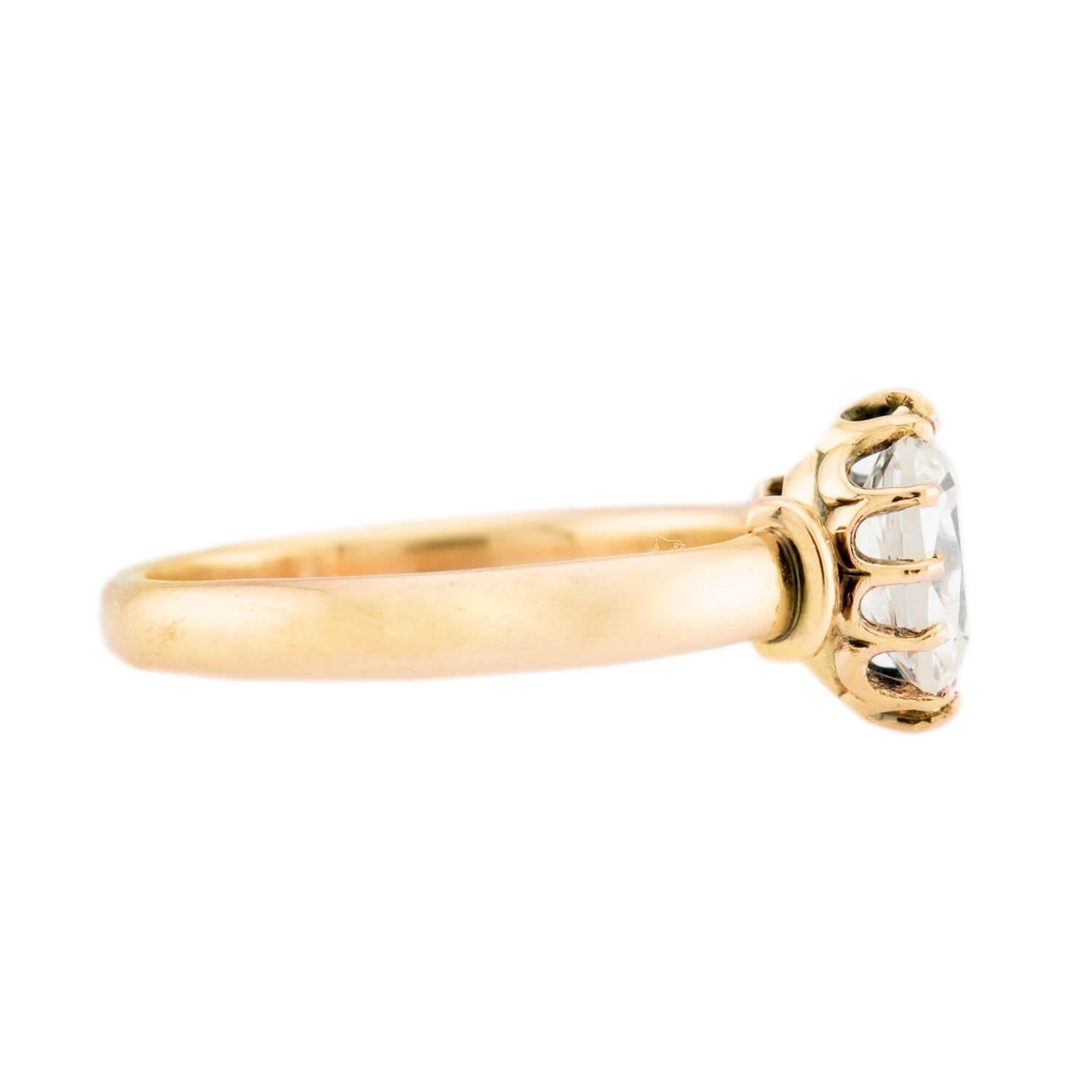 Victorian 18k GIA Diamond Engagement Ring 1.06ct