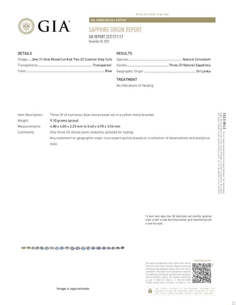 Victorian 15k GIA Ceylon Sapphire Riviera Necklace