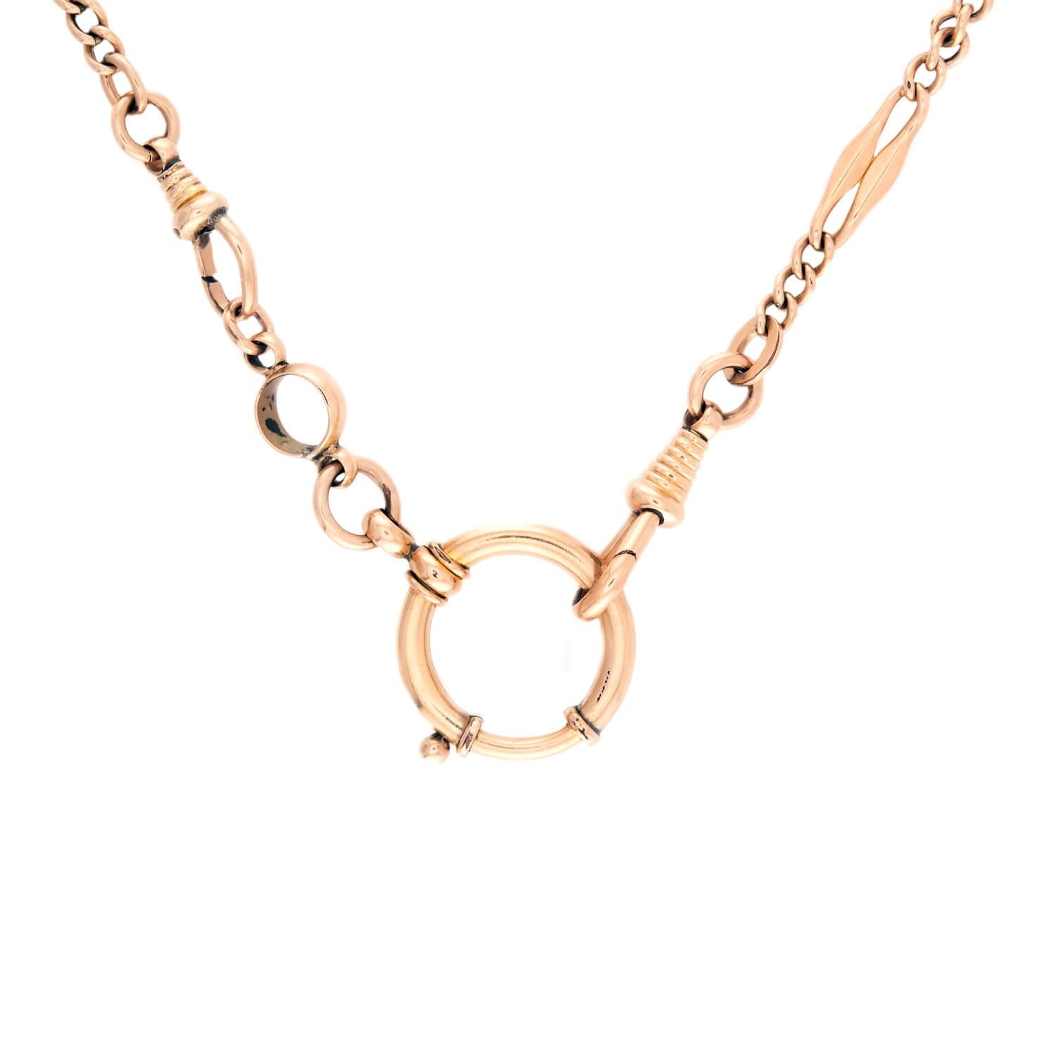 Victorian 14k Spring Ring Watch Chain