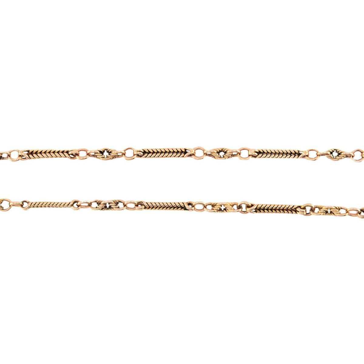 Victorian English 15k Watch Chain Necklace 58"