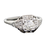 Art Deco 18kt Diamond Engagement Ring 0.80ct