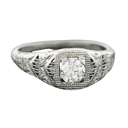 Art Deco 18kt Diamond Engagement Ring 0.48ct