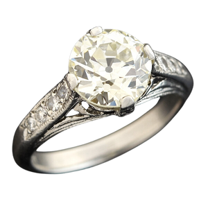Art Deco Style Platinum Diamond Engagement Ring 1.85ct