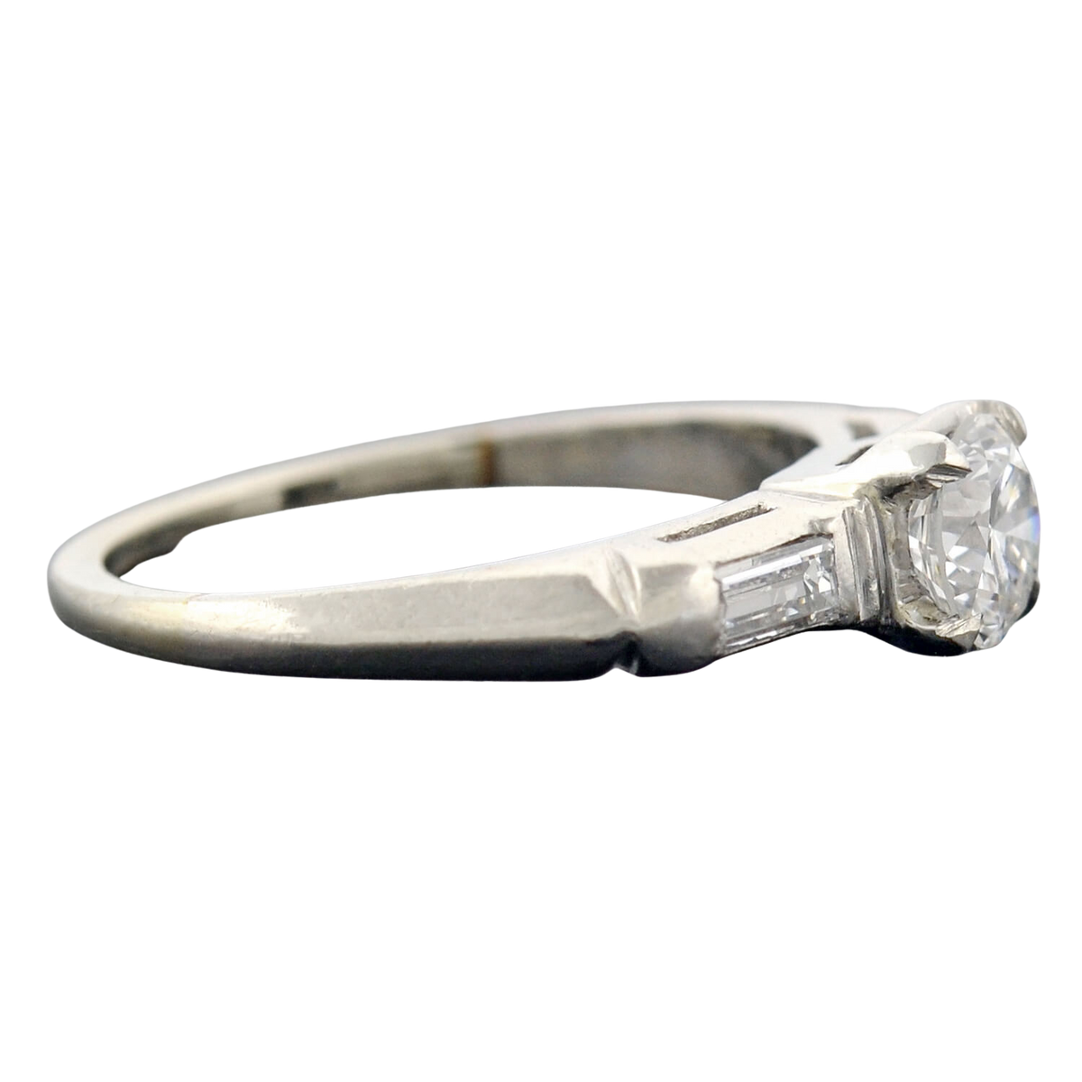 Retro Platinum Diamond Engagement Ring 0.52ct