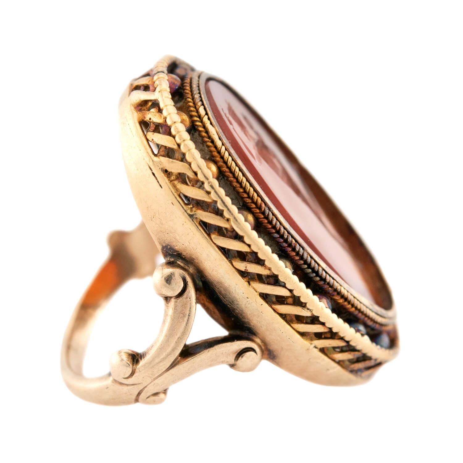 Victorian 18k Carnelian Intaglio Ring