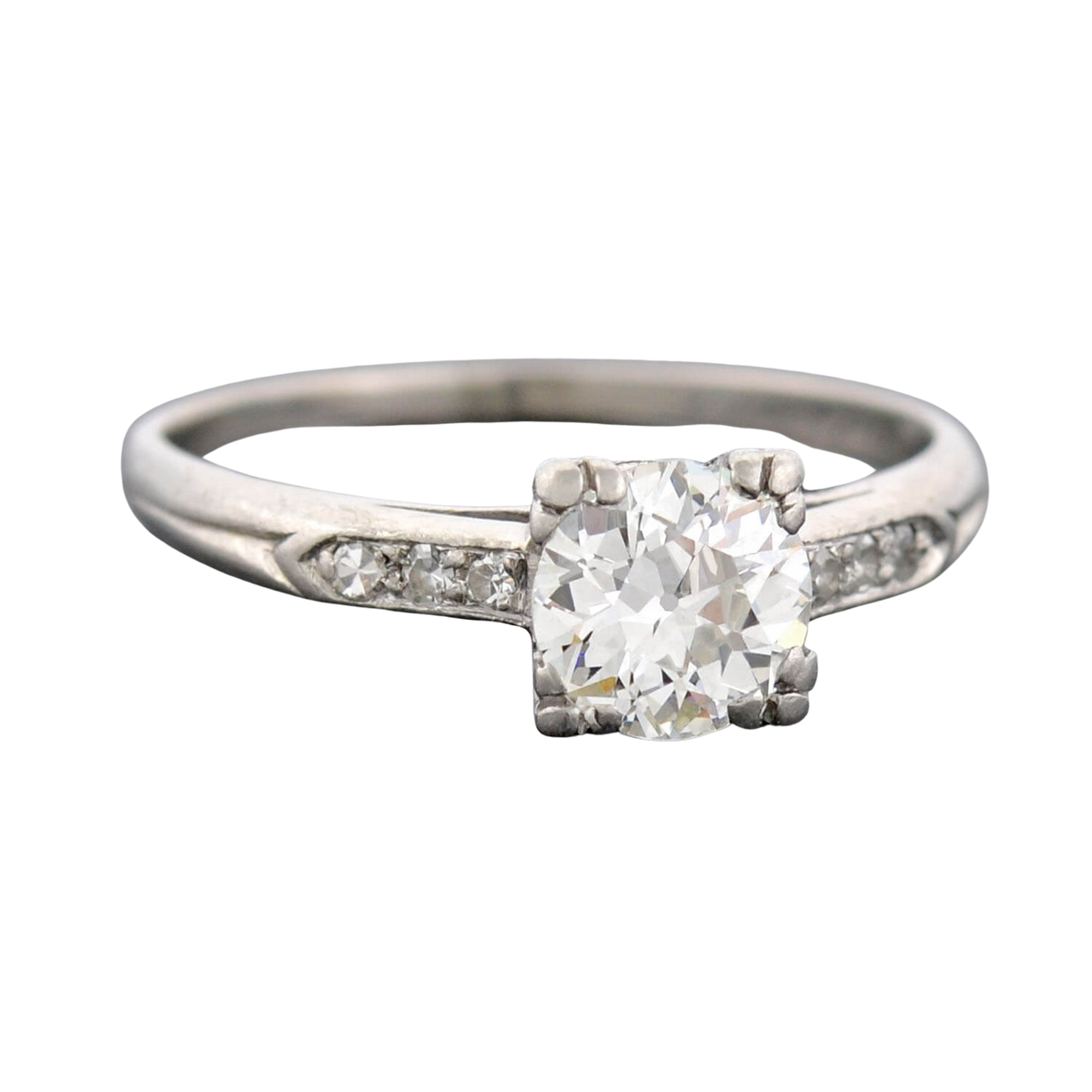 Retro Platinum Diamond Engagement Ring 0.68ct