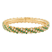 Vintage 18k Emerald & Diamond Bracelet