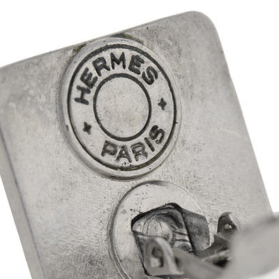 HERMES PARIS Vintage Two-Tone Pyramid Clip Earrings