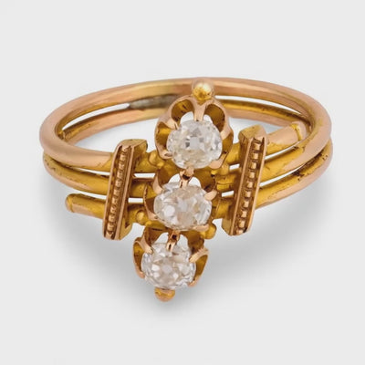Victorian 18k Diamond Navette Ring