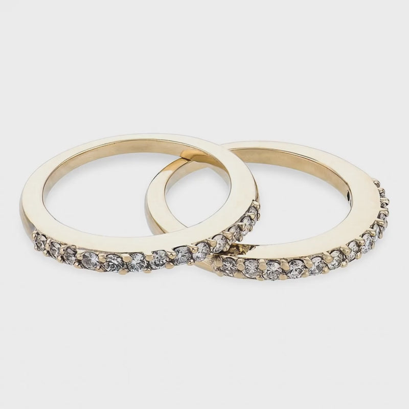 Estate 18k Diamond Half Band Set