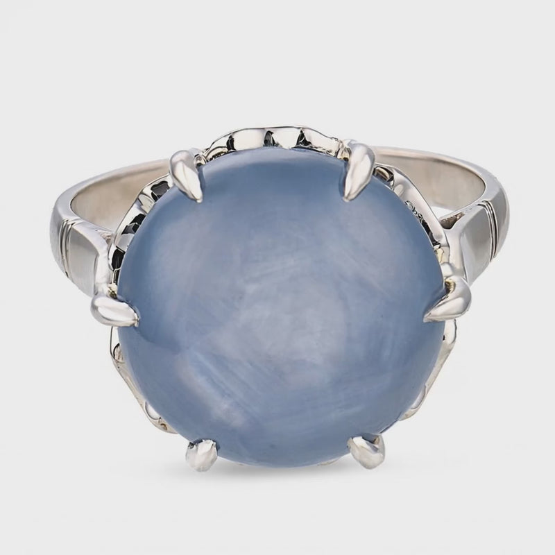 Art Deco Platinum Star Sapphire Ring