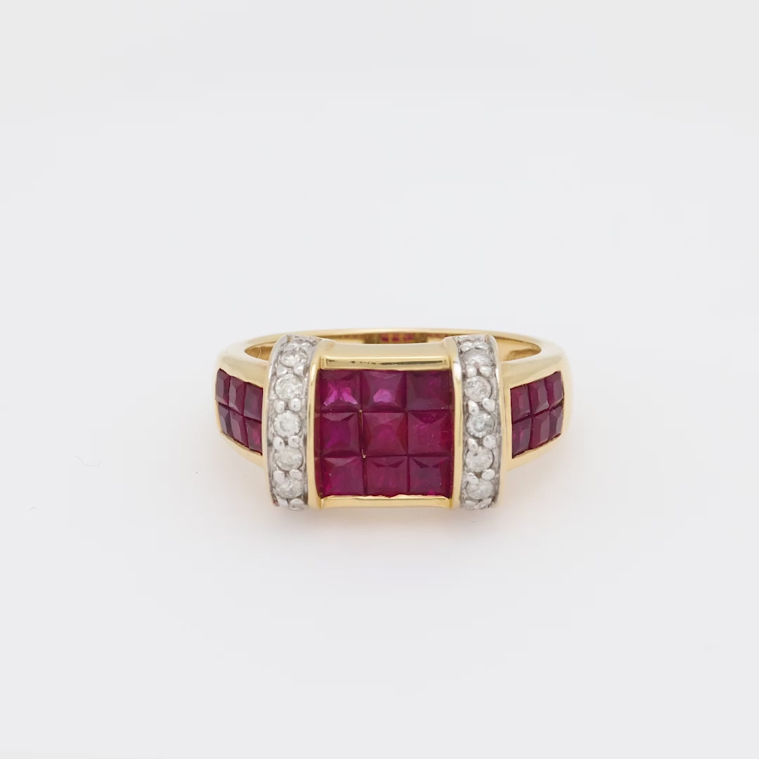 Estate 14k Ruby and Diamond Ring