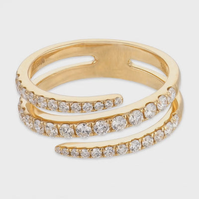 Estate 14k Diamond Swirl Ring