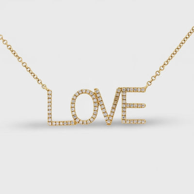 SHYNE Estate 14k Diamond Love-Motif Pendant Necklace