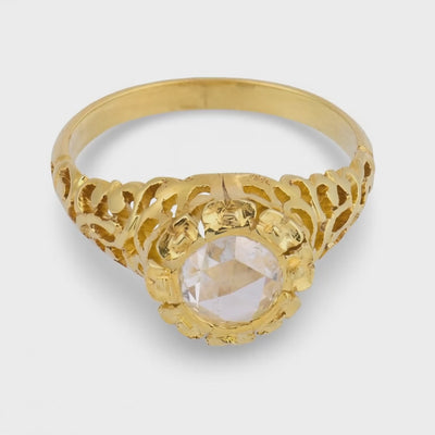 Victorian 14k Diamond Engagement Ring .60ct