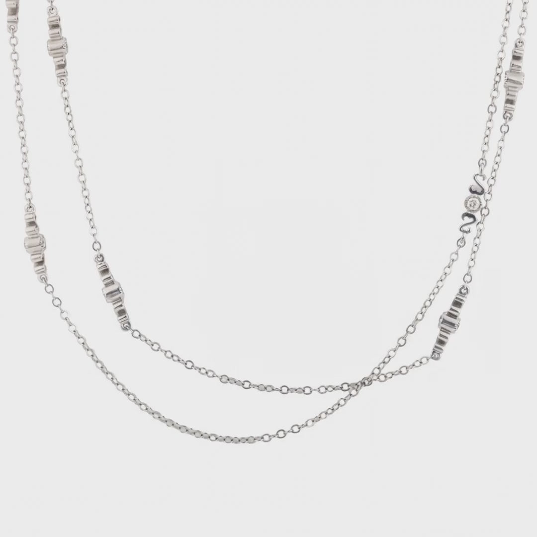 Estate Platinum "Diamonds-by-the-Yard" Necklace