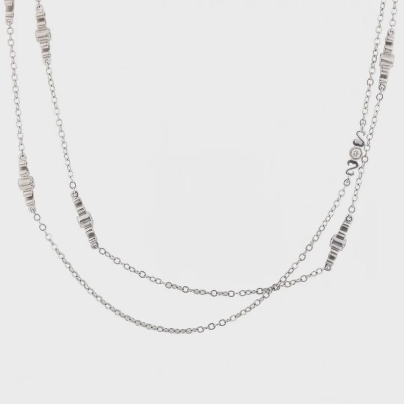 Estate Platinum "Diamonds-by-the-Yard" Necklace