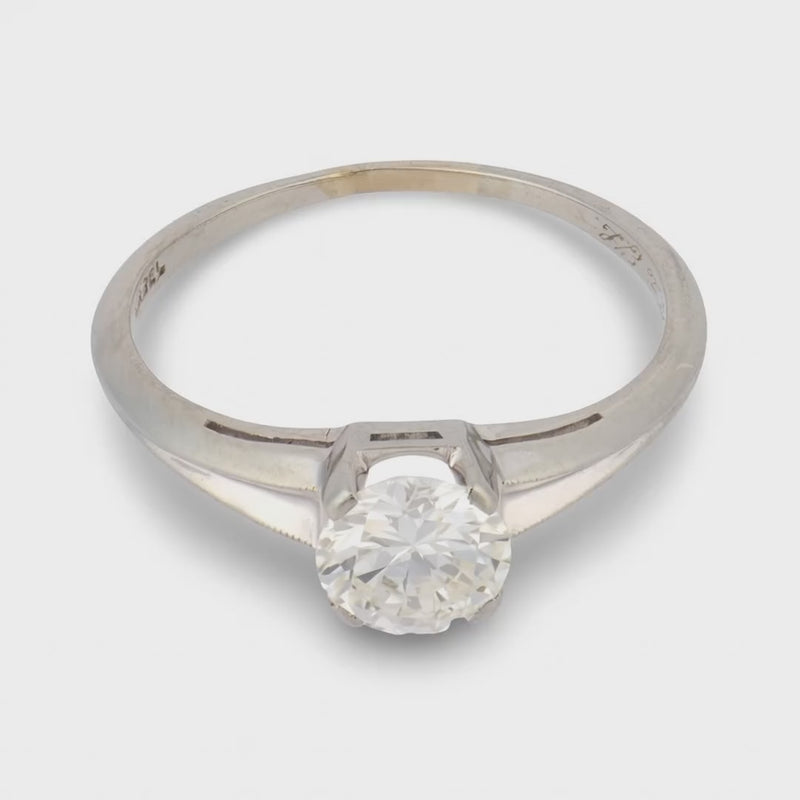 JABEL Retro 18k Diamond Engagement Ring .80ct