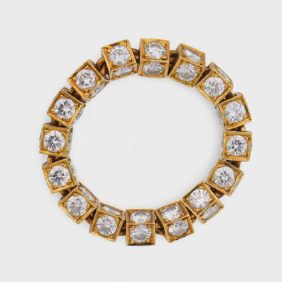 Estate 14k Diamond & Ruby Flexible Eternity Band