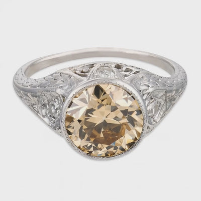 Art Deco Platinum Diamond Engagement Ring 2.39ct
