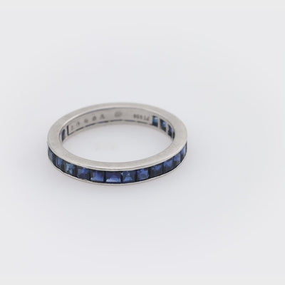 OSCAR HEYMAN Estate Platinum Sapphire Eternity Band