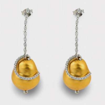 ROBERTO COIN Estate 18k Diamond "Nugget" Dangle Earrings