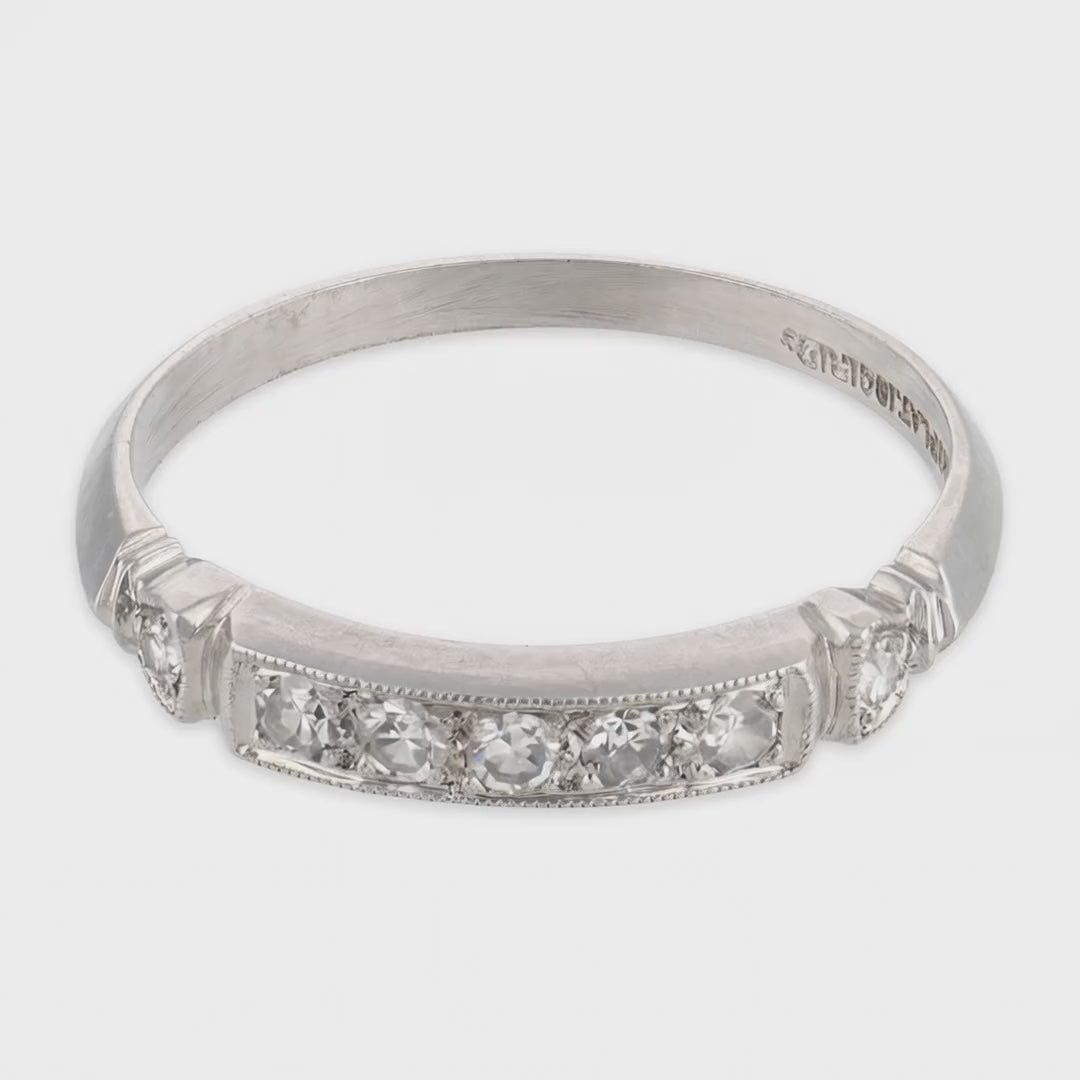 Art Deco Platinum Diamond Half Band