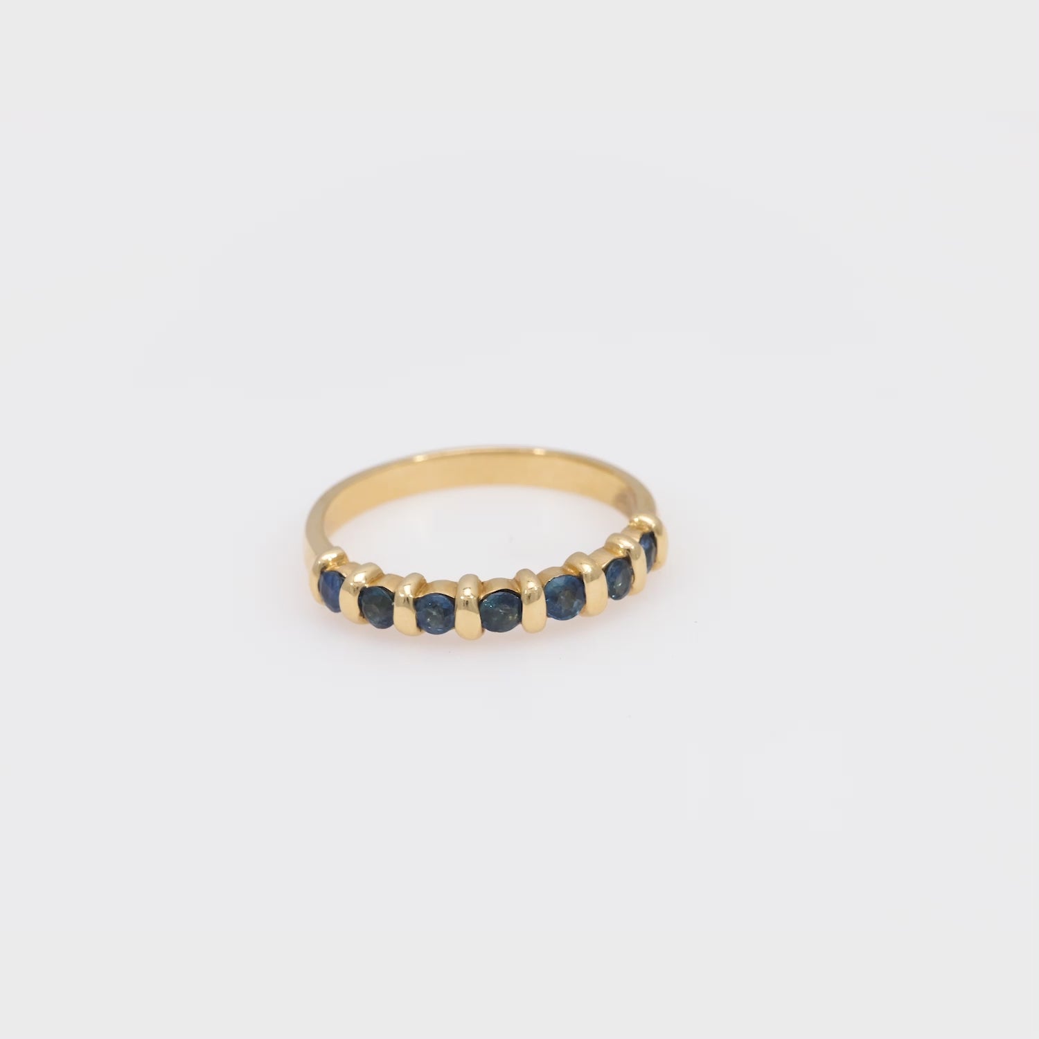 Estate 14k Sapphire Half Band