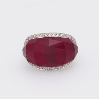 STEPHEN WEBSTER Estate 18k Diamond, Garnet, and Quartz Crystal Haze Ring