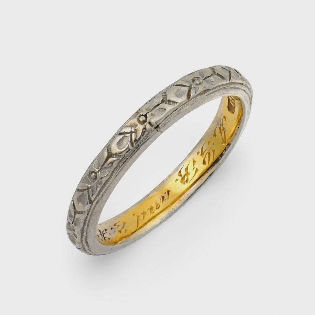 PEACOCK Edwardian 22k/Platinum Band