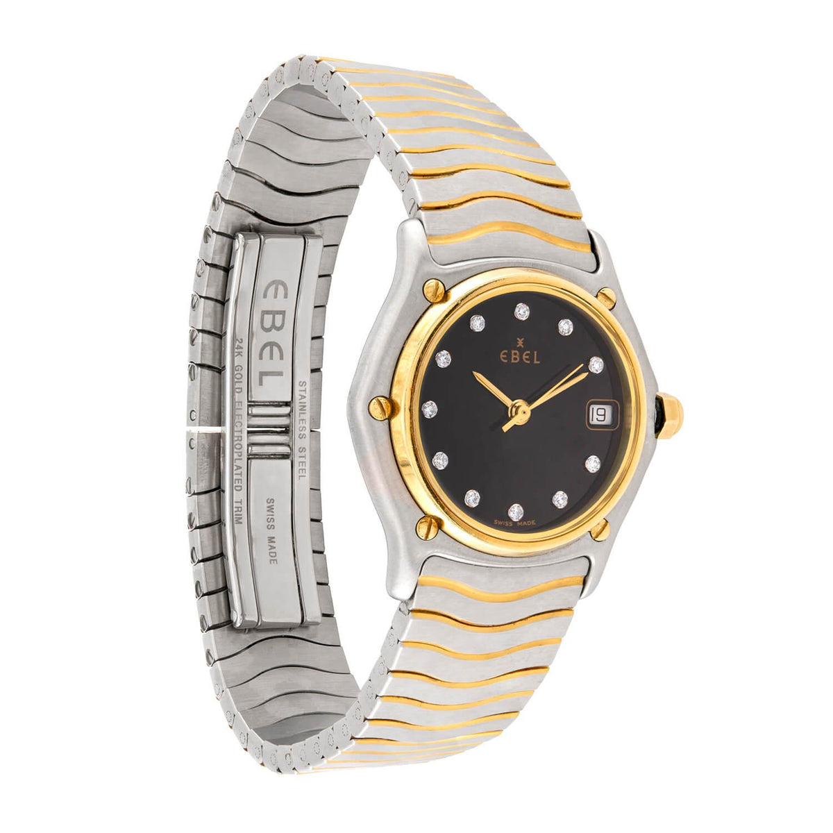 EBEL Estate 24k/Stainless Steel Diamond Wristwatch