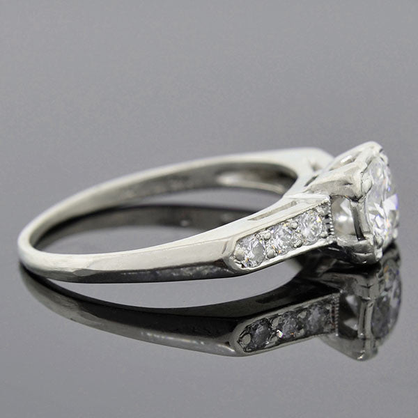 Retro Platinum Diamond Engagement Ring 0.54ct