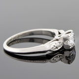 Art Deco Platinum & Diamond Solitaire Engagement Ring .66ct