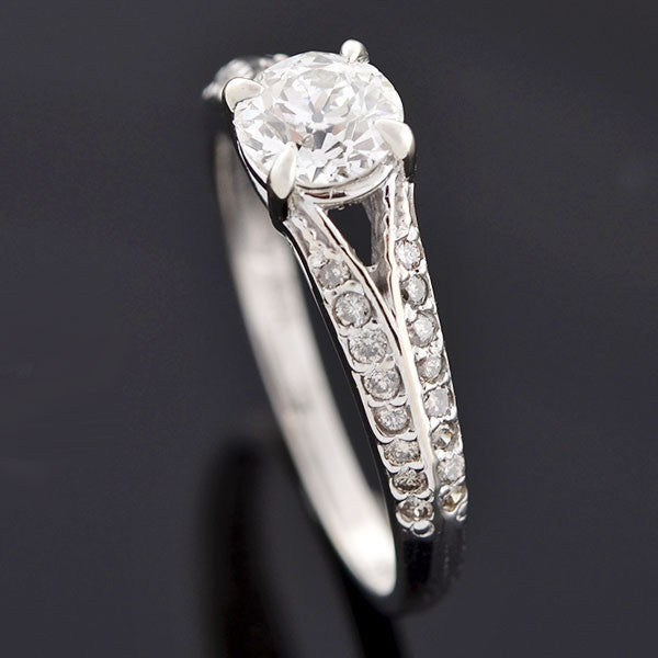 Late Art Deco 14kt Diamond Engagement Ring 0.54ct