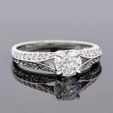 Late Art Deco 14kt Diamond Engagement Ring 0.54ct