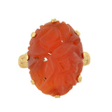 Art Deco 10kt Carved Carnelian Ring