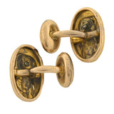 Victorian 14kt & Diamond Hunting Dog Cufflinks