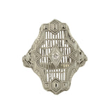 Art Deco 14kt Diamond Geometric + Floral Filigree Ring