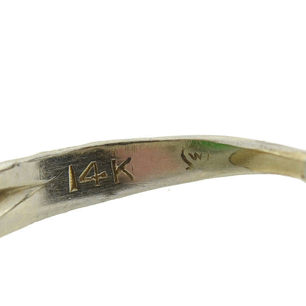 Art Deco 14kt Carved Jadeite & Enamel Ring