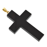 Victorian Large 14kt Carved Onyx Cross Pendant