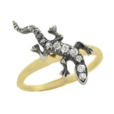 Victorian 14kt Gold & Diamond Lizard Ring