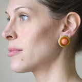 Victorian 14kt Gold & Natural Coral Clip Earrings