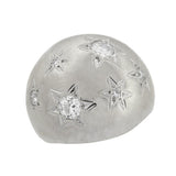 Retro 14kt Diamond Etched Starburst Dome Ring .75ctw
