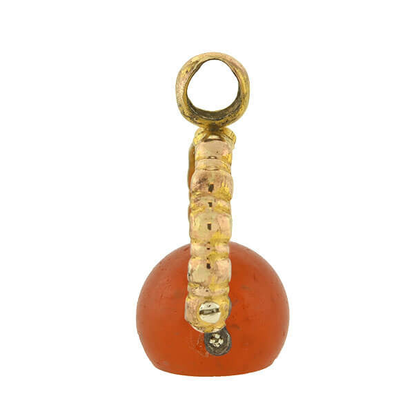 Victorian 14kt + Steel Carnelian Intaglio Spinner Fob