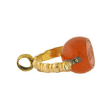 Victorian 14kt + Steel Carnelian Intaglio Spinner Fob