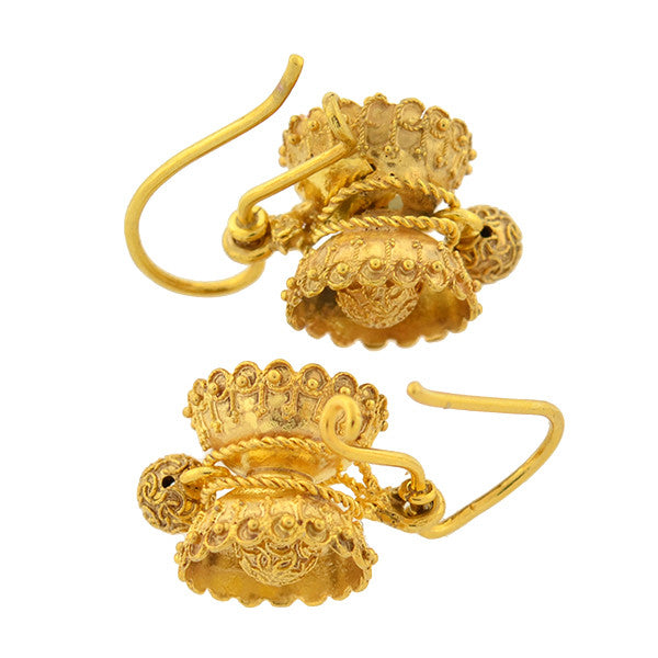 Victorian 15kt Yellow Gold Etruscan Earrings