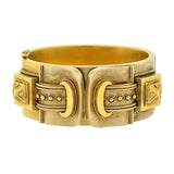 Victorian 15kt Double Buckle Etruscan Bangle Bracelet